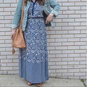 Old Navy Halter Neck Blue Boho Maxi Dress